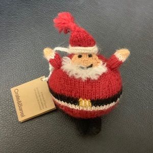 Crate & Barrel Santa Ornament NWT